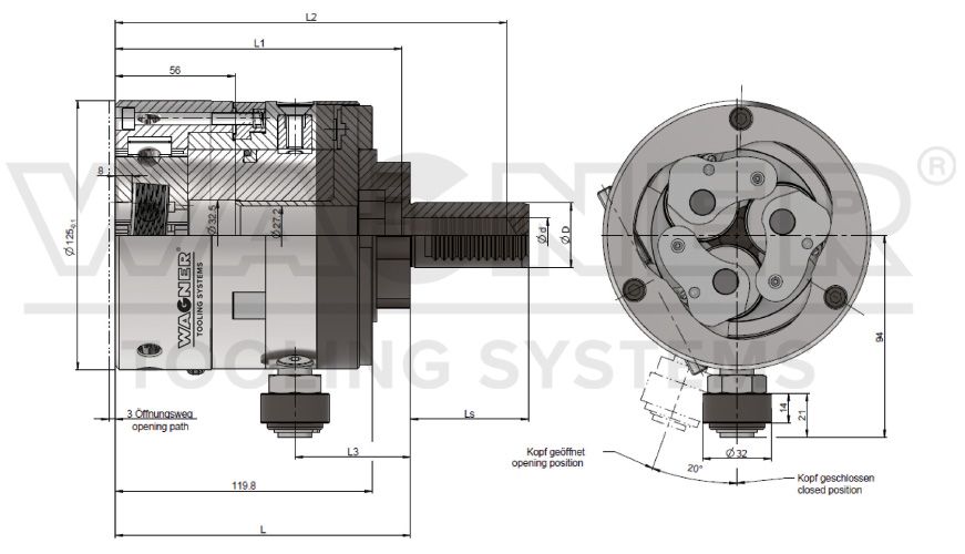 Wagner axial rolling system RS22-2, stationary