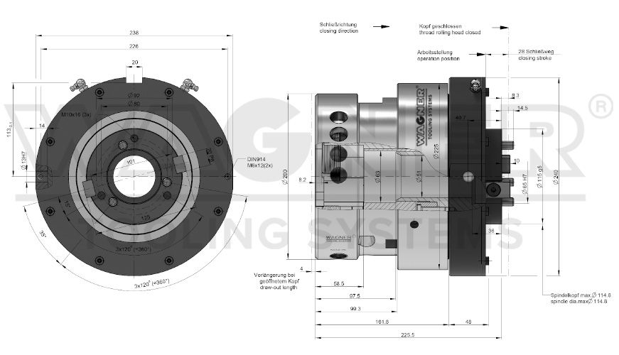 Wagner Axial Rolling System-RR42-75, rotating