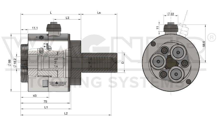 Wagner axial rolling system RS16VB, stationary