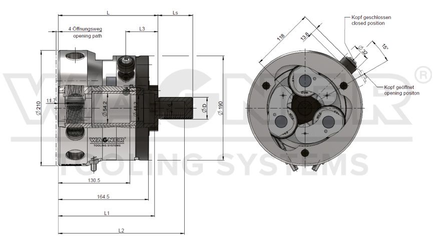 Wagner axial rolling system RS45, stationary