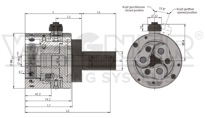 Wagner axial rolling system RS16, stationary