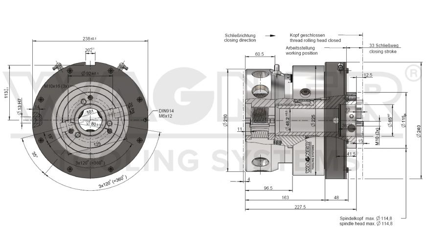 Wagner Axial Rolling System RR45, rotating