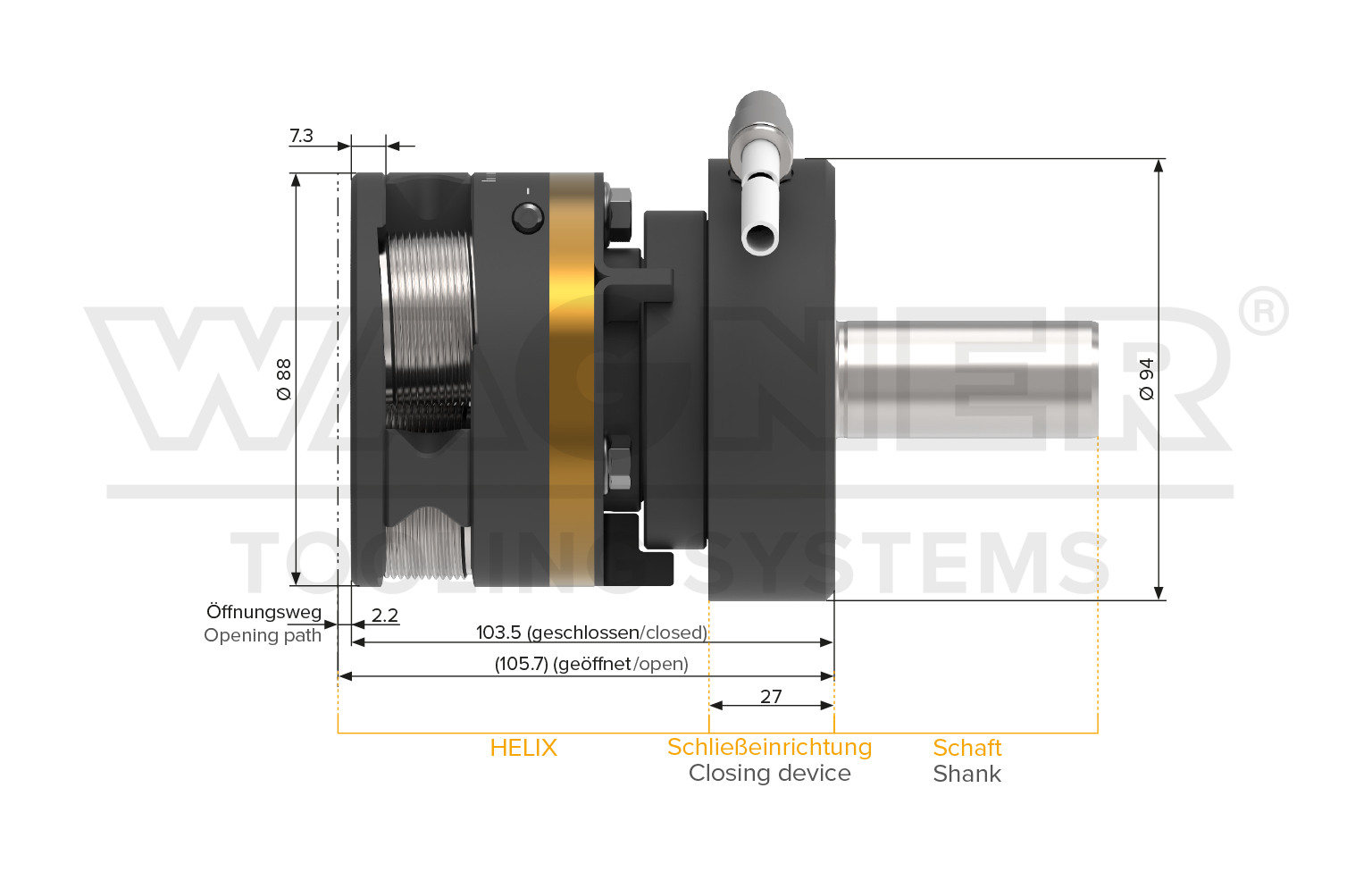 Helix-10 mit Schließeinrichtung